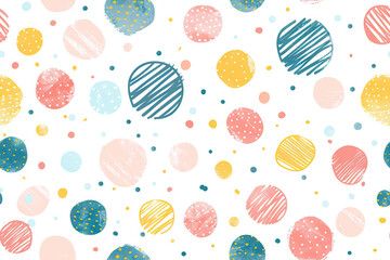 White background with painted colored circles