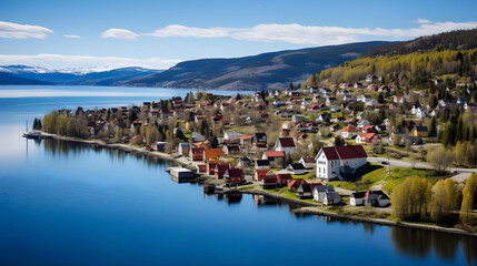 Spectacular panorama of Gjovik, Norway: A harmonious mélange of cultural heritage and modernity