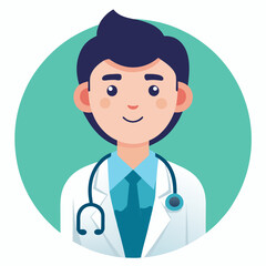 Professional Doctor icon vector illustration with stethoscope