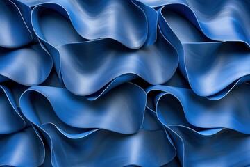Obraz premium Abstract Blue Wavy Pattern