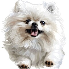 Fototapeta premium Pomeranian Dog adorable art vector illustration purebred breeds
