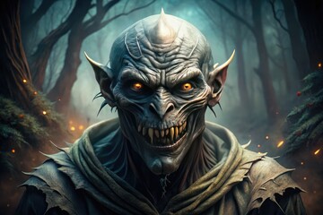 ghoul monster creature lurking in shadows