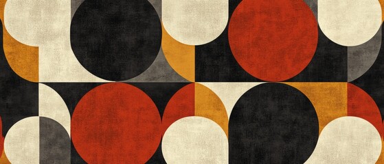 A colorful pattern of circles and squares