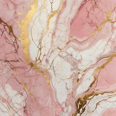 Fototapeta premium Pink and White Marble with Gold Accents 