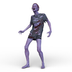 女性ゾンビ　3DCGレンダリング