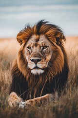 Majestic Lion Portrait in Natural Habitat - Wildlife Photography