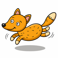 Hand drawn fox character illustration, vector stock illustration