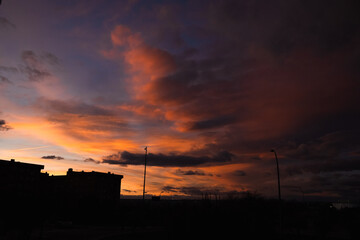 Fototapeta premium sunset over the city