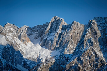 Snowy Peaks in Vrisic Pass