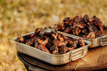 Enjoy delicious grilled meat served outdoors, a perfect dish for gatherings, summer barbecues, and festivities