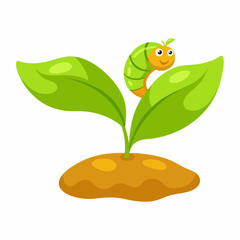 Illustration of worm eaten leaf stock illustration