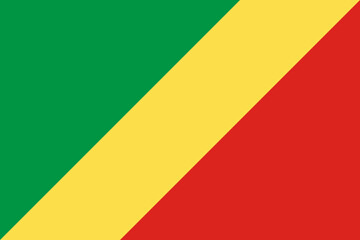 The official national flag of Republic of the Congo. Correct proportions and colors. Vector illustration