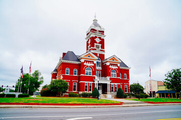 Forsyth, Georgia, USA 07 19 2024: The court house of Forsyth Monroe County court house: Forsyth is a city in and the county seat of Monroe County, Georgia, United States.