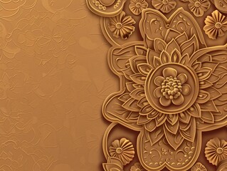 Indian style flower pattern frame rangoli background wallpaper decoration