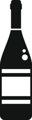 Obraz premium Simple flat vector icon of a champagne bottle with bubbles showing inside and a blank label for adding a brand or design