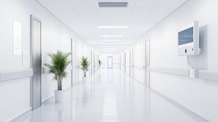 Healthcare facility with a comprehensive infection control system and air purification technology, patient safety, clean design