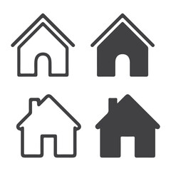 set of home address icon