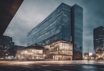 Fototapeta premium Modern business building isolate on transparency background