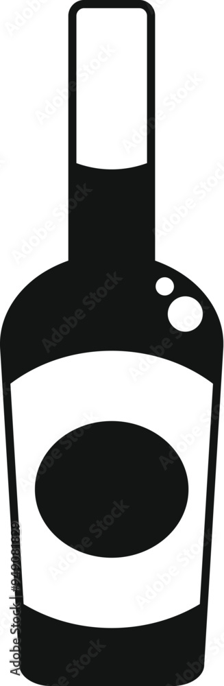Poster simple icon of a bottle with a blank label, perfect for adding your own branding or creating mockups