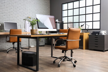 Modern interior of doctor's office in clinic