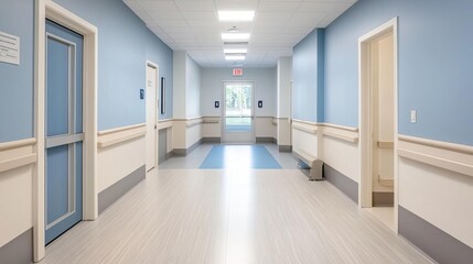 Obraz premium Pediatric healthcare center with specialized care units and child-friendly infrastructure, family-centered care, pediatric wellness