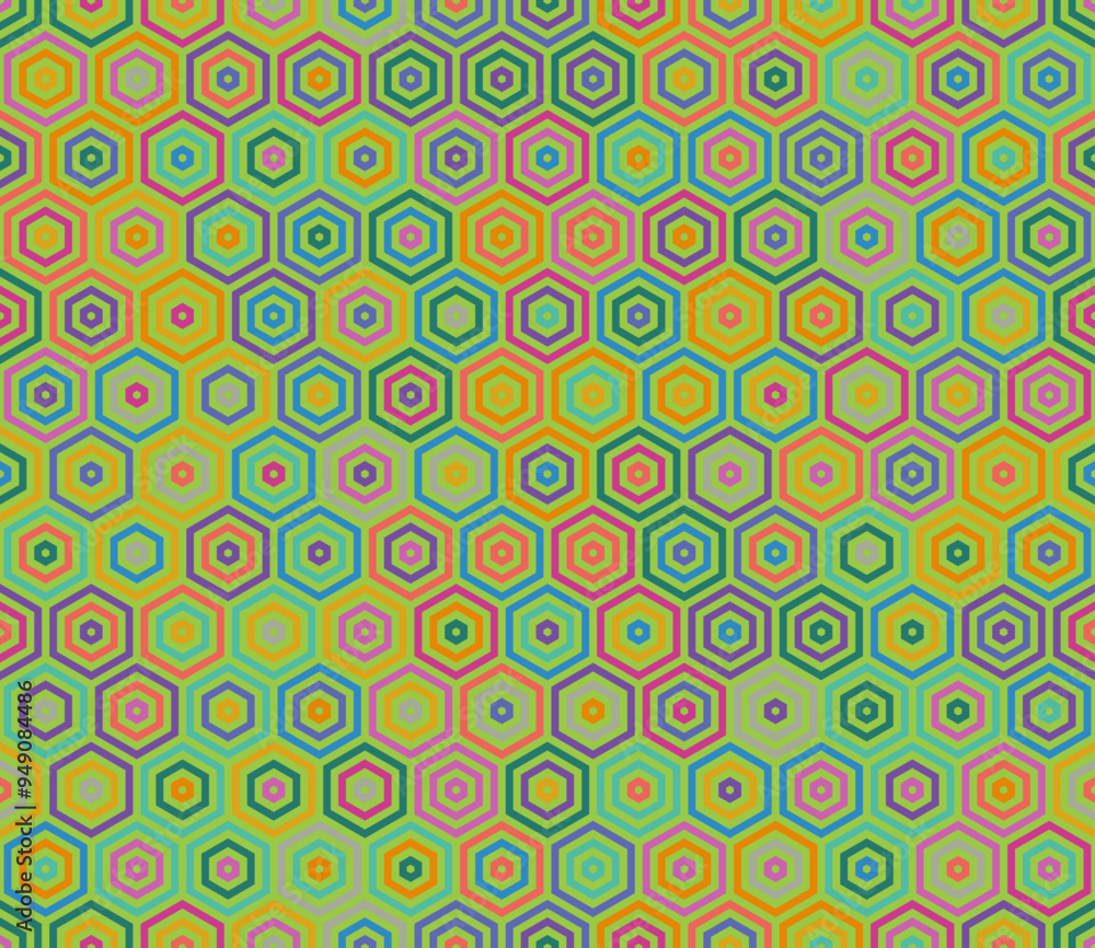 Poster abstract pattern of hexagon shapes. stacked hexagon bold mosaic cell. hexagon pattern with multiple 