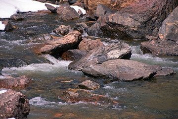 mountain river in early spring