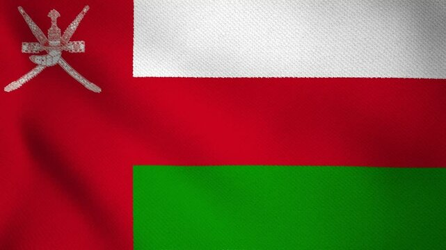 4K High-Resolution Waving Oman National Flag - HD Video of Oman Flag Animation