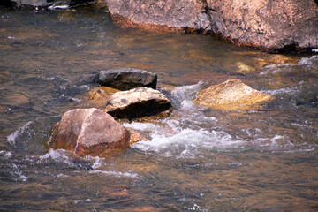mountain river in early spring