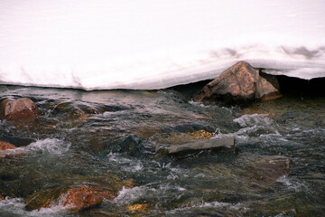 mountain river in early spring