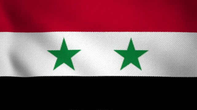 4K High-Resolution Waving Syria National Flag - HD Video of Syria Flag Animation