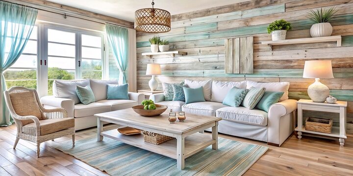 light airy coastal beachy shabby chic distressed wood