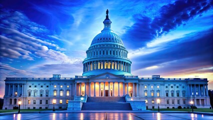 politics leadership strategy modern contemporary elegant vibrant blue trust empowerment confidence bipartisan governance innovation policy-making collective democracy