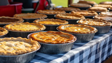 Pies entered in a county fair contest