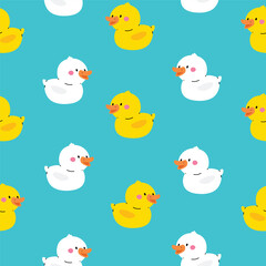 Duck seamless pattern vector background.