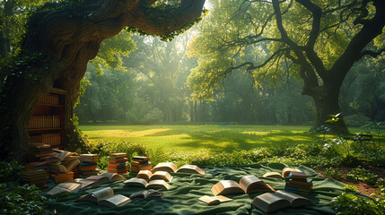 Serene Book Club Picnic Amid Nature's Embrace