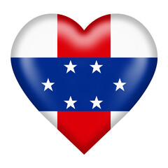 Netherlands Antilles flag heart button