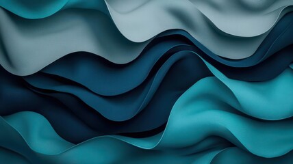 Fototapeta premium Abstract portrait in deep blues and grays, evoking the depths of the ocean and the unknown