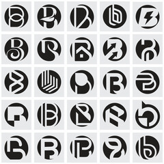 
abstract letter B logo icon set. design for business of luxury, elegant, simple.
