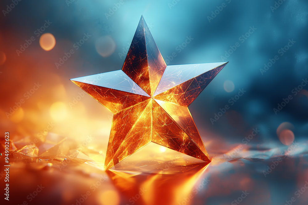Poster a visual of a star shape composed of overlapping triangles, demonstrating complex polygonal shapes a