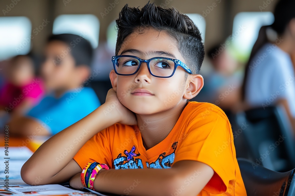 Poster national hispanic heritage month with an educational workshop, captured in a photo where students le