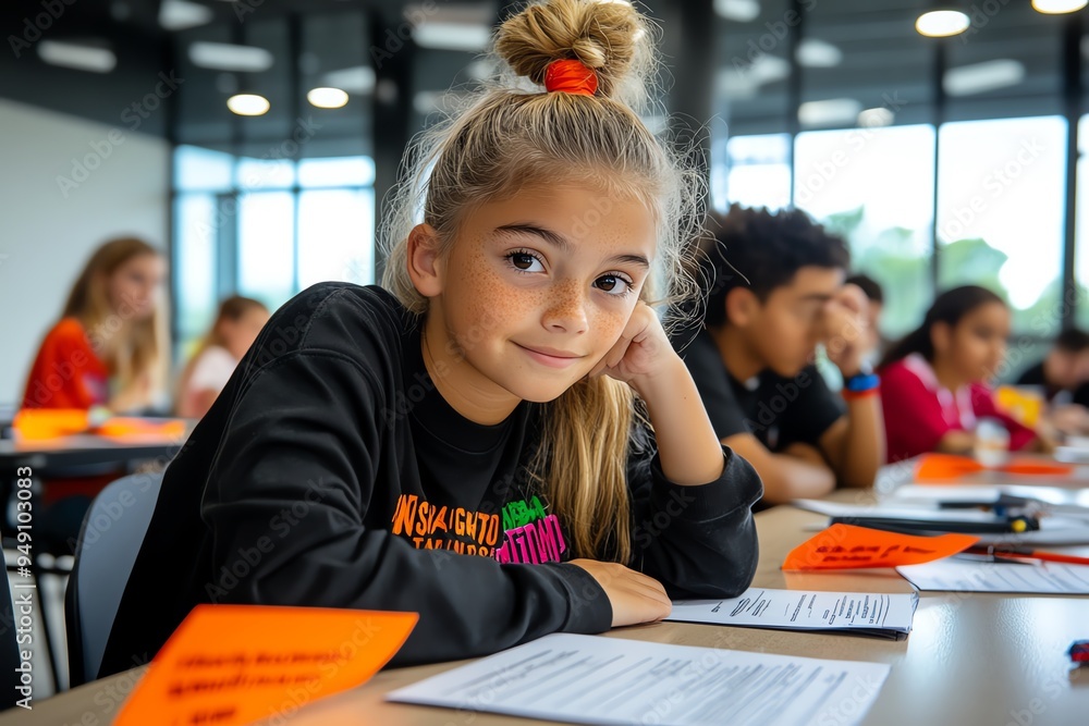 Aufkleber national hispanic heritage month with an educational workshop, captured in a photo where students le