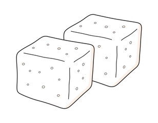 Tofu soy bean curd diced isolated vector illustration