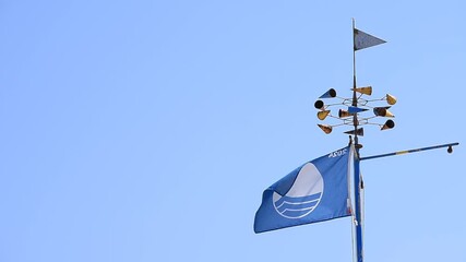 blue flag waving on the wind