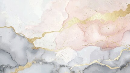 Obraz premium Elegant abstract background featuring soft pink, gray, and gold hues, perfect for modern design projects and artistic visuals.