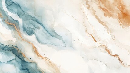Naklejka premium Elegant abstract watercolor background with soft hues of blue, brown, and cream, perfect for artistic and design projects.