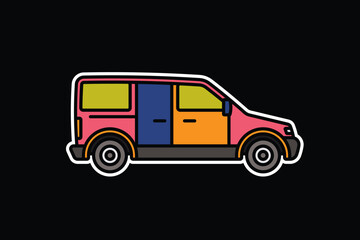 Original vector illustration. A passenger car. A contour icon.