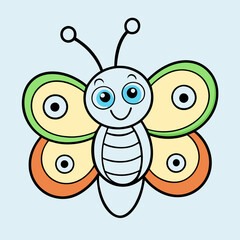 Illustration of butterfly outline white on background vector stock illustration