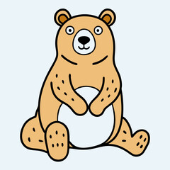 Illustration of bear outline white on background vector stock illustration