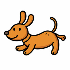 Illustration of dog outline character outline white on background vector stock illustration